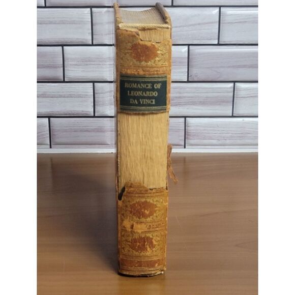 Vintage book romance of Leonardo da Vinci Merejkowski Hard Cover 1940 #A55 - Picture 2 of 9